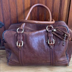 Brown leather rectangle pocketbook